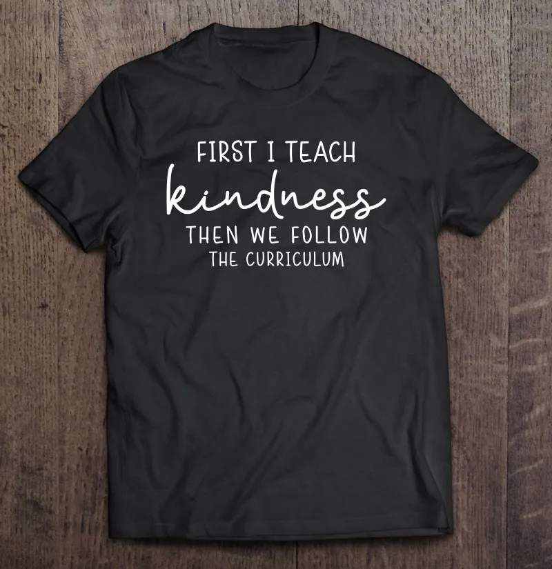 

Сначала я учу доброту, затем мы следуем программе, футболка для мужчин, топы, аниме, Мужская одежда, аниме, эстетическая одежда