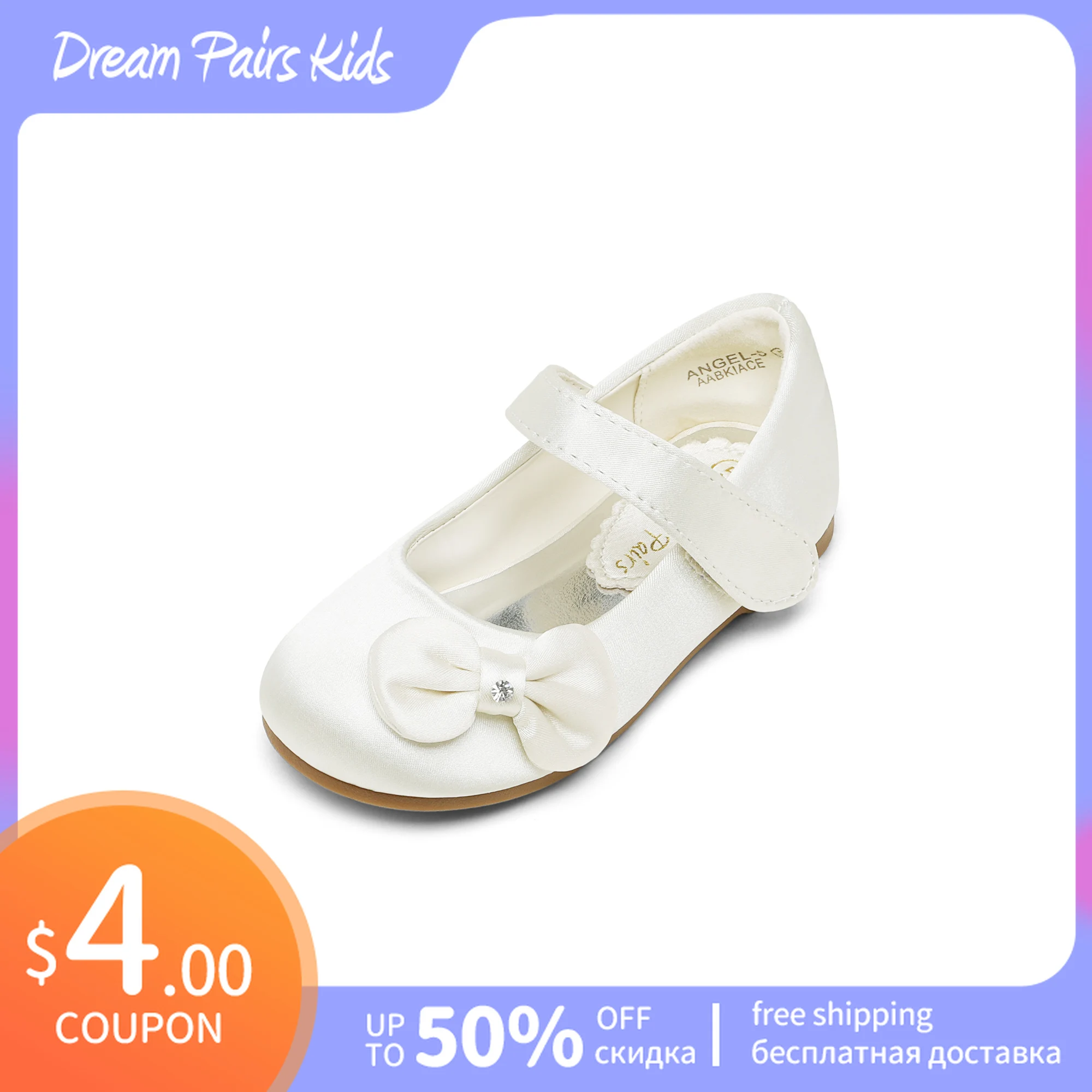 

Dream Pairs Kids Mary Jane Side Bow Buckle Strap Ballerina Flat Soft Wear-resistant Non-slip Round Toe Flat Party School Shoes