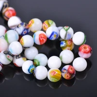 round 6mm 8mm 10mm 12mm mixed flowers millefiori glass loose spacer beads lots for diy crafts jewelry making findings