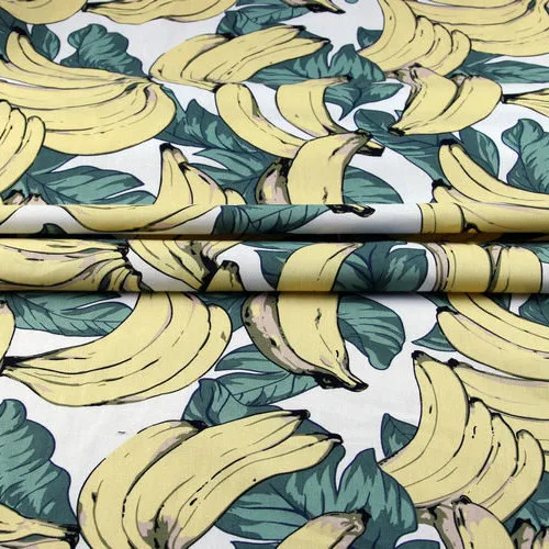 Ткань из натурального чистого хлопка поплина ткань с принтом бананов ширина 145 см