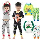 Пижамные комплекты детской одежды с изображением динозавра, акулы, одежда для сна для мальчиков, детские пижамы, одежда для мальчиков, пижамы с изображением животных, 2, 4