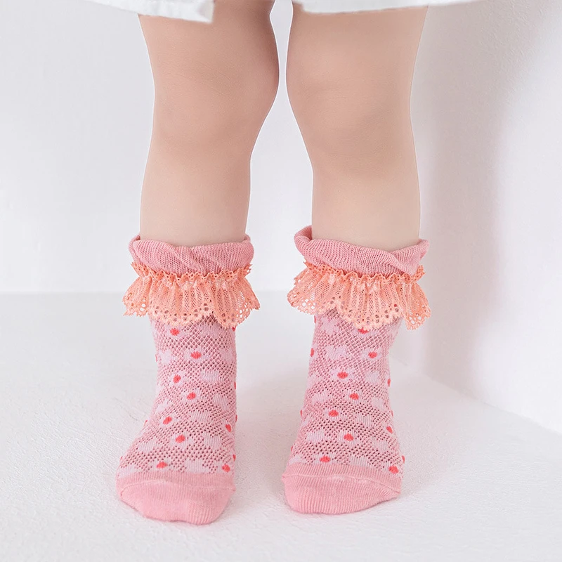 

Cute Spring Summer Newborn Toddler Baby Socks Lace Ruffle Baby Girl Sock Princess Mesh Breathable Soft Infant Socks