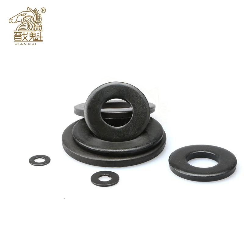 5/50pcs M2 M2.5 M3 M4 M5 M6 M8 M10 M12 M14 M16 M20 M22 M24 GB97 DIN125 Black Grade 8.8 Carbon Steel Flat Washer Plain Gasket Pad