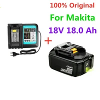 2022 new 18v 18 0ah battery 8000mah li ion battery replacement power battery for makita bl1880 bl1860 bl1830battery charger