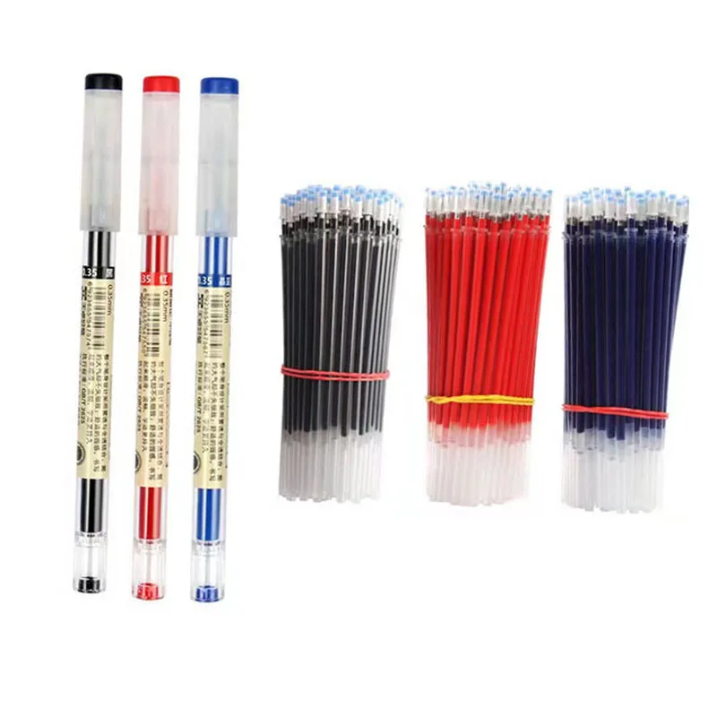 

Набор гелевых ручек с черными/синими/красными чернилами, 42 шт./лот, 0,35 мм