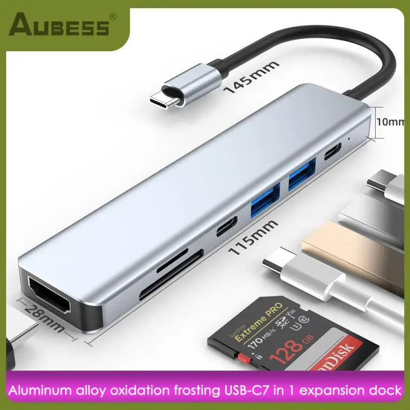 

Supports Simultaneous Tf/sd Reading Adapter Port Frosted Texture Usb3.0 Efficient File Transfer Splitter 7-port Expansion