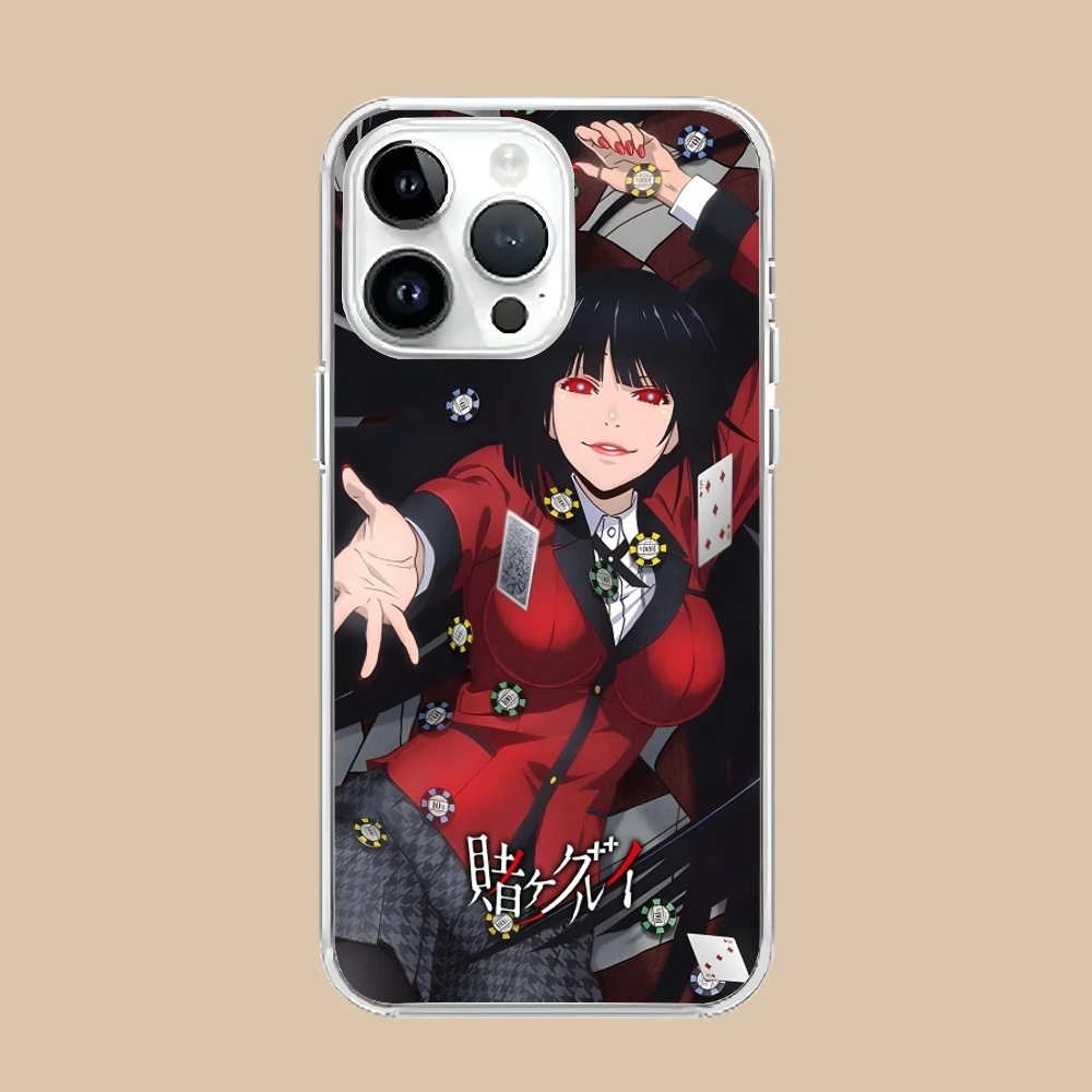Kakegurui Yumeko Mobile Cell Phone Case for iPhone 16 15 14 13 12 11 X XR XS 8 Pro Max Plus Mini Clear Transparent Cover Shell