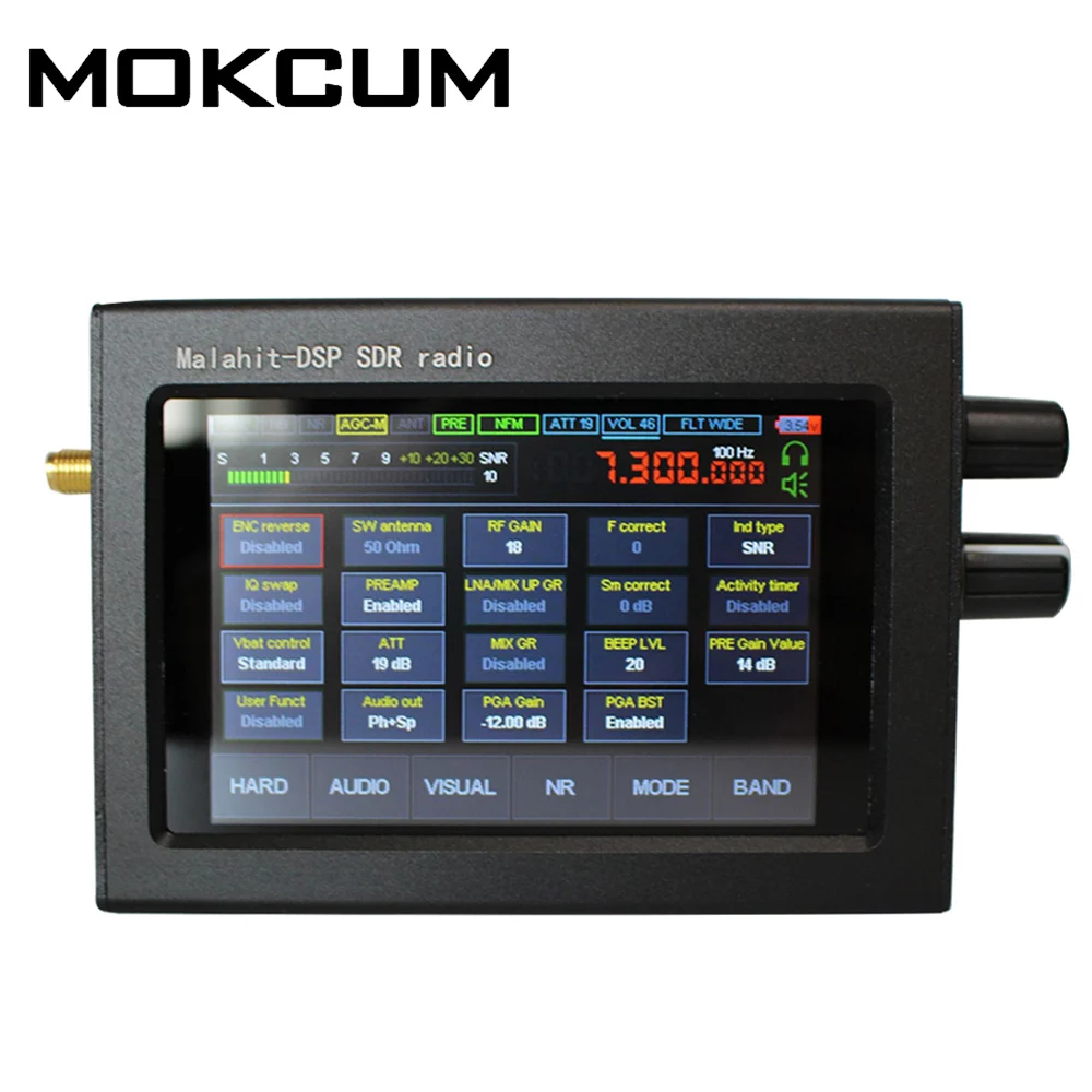 

1.10C 50Khz-200MHz Malachite DSP SDR Radio Receiver AM SSB NFM WFM Malahit Touch LCD Antenna Noise Software Reduction Full Mode
