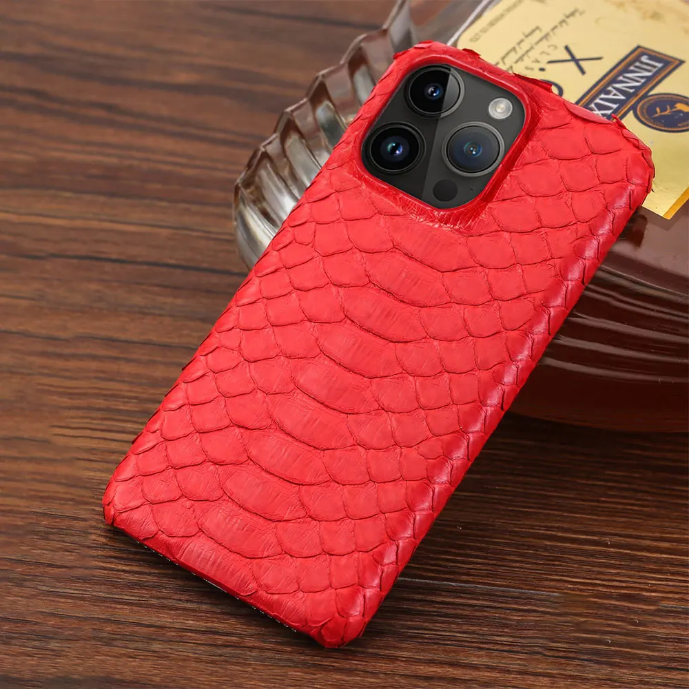 Чехол для телефона из 100% натуральной кожи питона iPhone 16 15 11 12 13 14 Pro Max 15Pro 16Pro ProMax