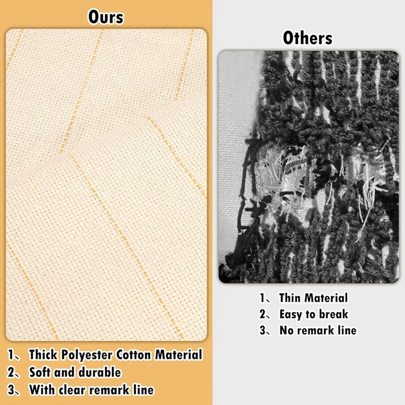 Ткань для тафтинга 98 x 59 дюймов с маркированными линиями ткань Monk перфорационной