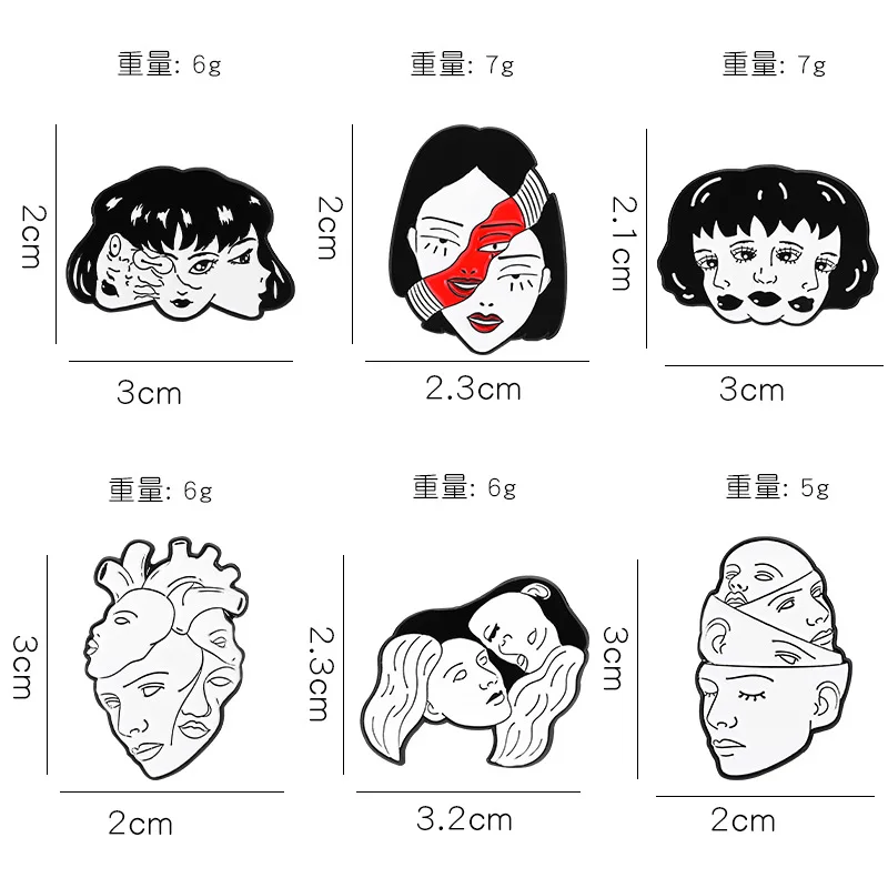 Эмалированная заколка в стиле панк/готика украшение с изображением разделителя