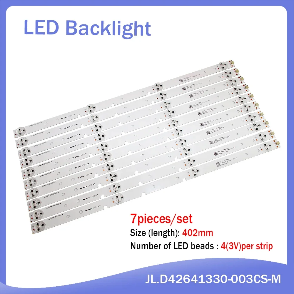 Осветительная лента для LED43K3100 LED43K1800 LED43H1600 LED43N2000 LED43EC520UAI LED43EC500U 43H2600, 7 шт.