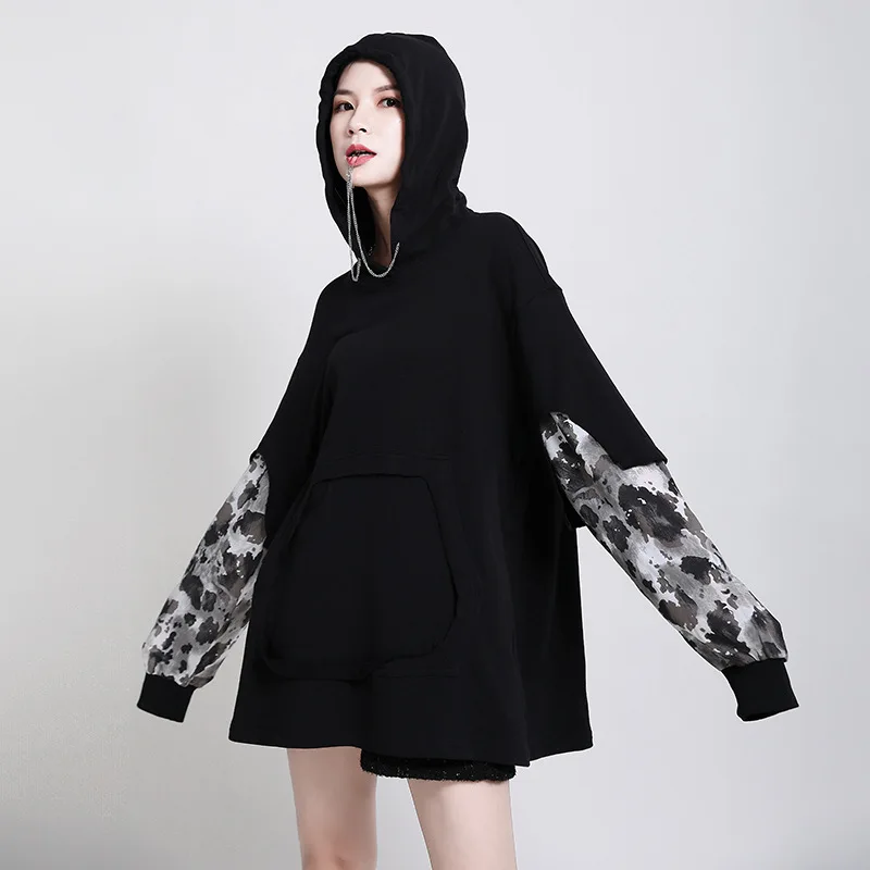 

2021 new maternity hooded loose long-sleeved pullover sweater women one
