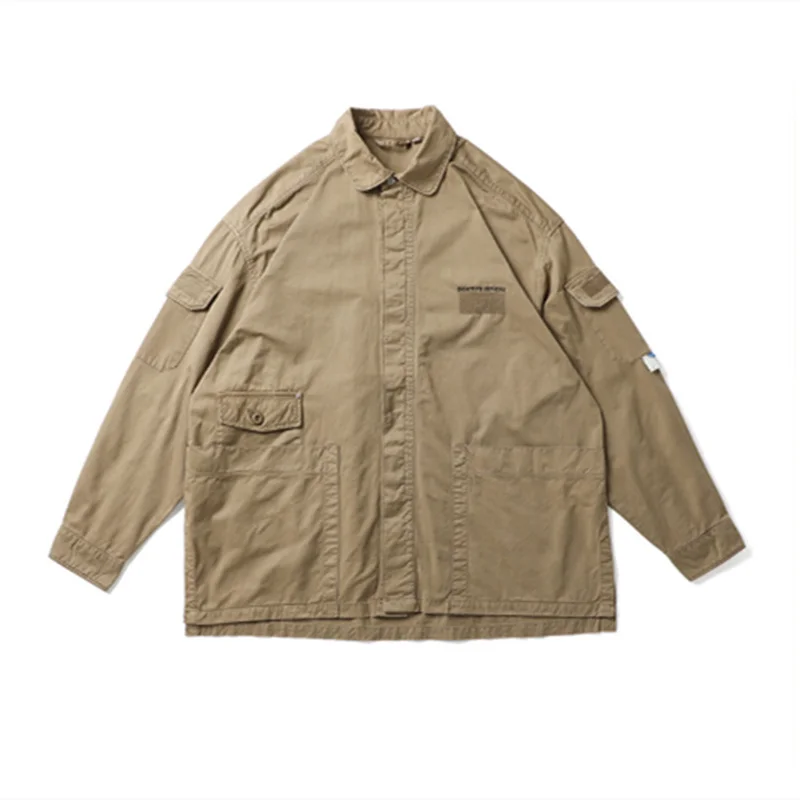 

Куртка мужская с вышивкой «батик», свободная повседневная Молодежная куртка с множеством карманов, одежда для отдыха на открытом воздухе, походов, колледжа, весна