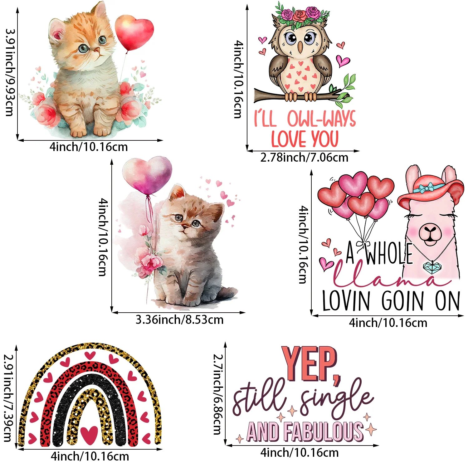 6 шт. стикеры с рисунком любовной кошки