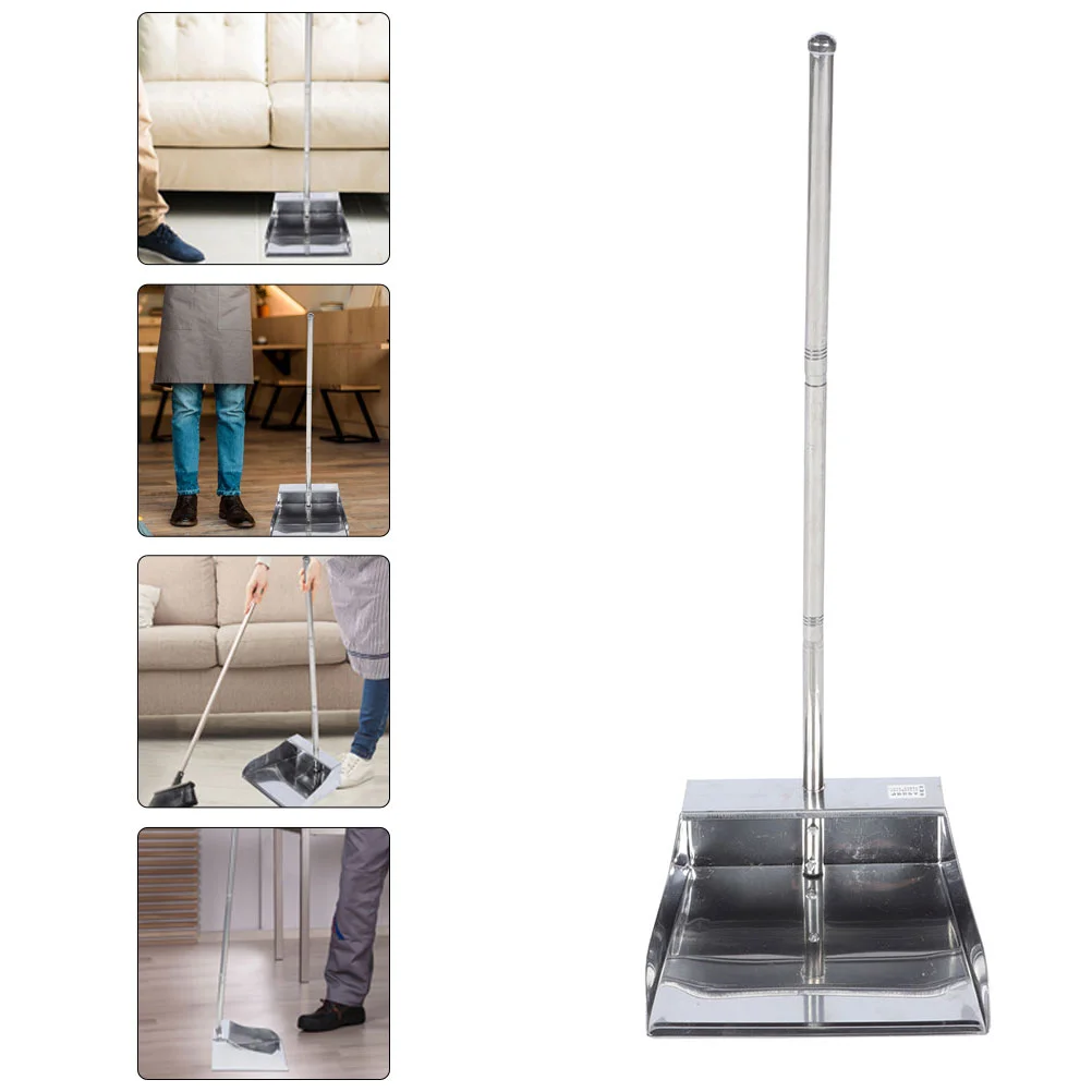 

Large Trash Long Handle Dustpan Pet Hair Broom Home Cleaning Thicken Metal Tool Garbage