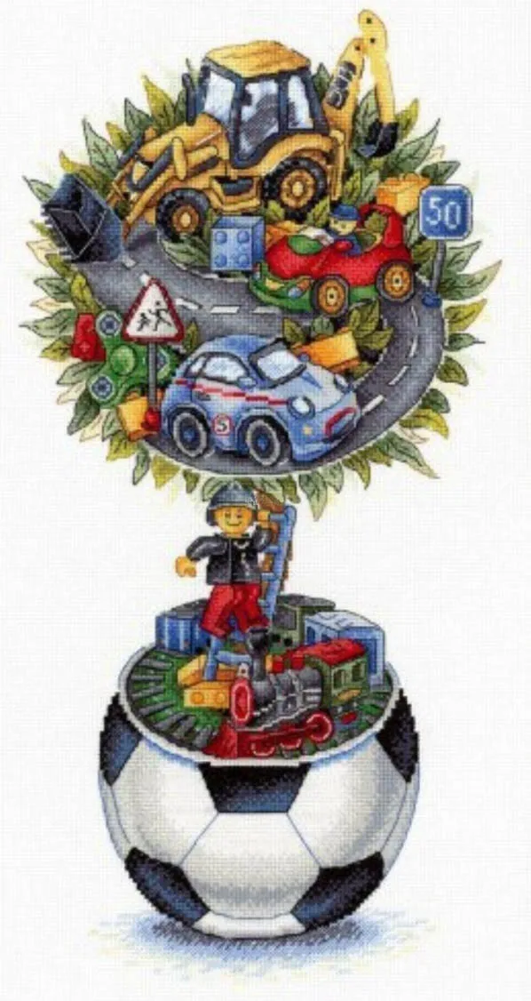 Boy's Dream 33-55 DIY needle work Cross Stitch Set Counted Kit 28ct 14ct 32ct Metallic aida