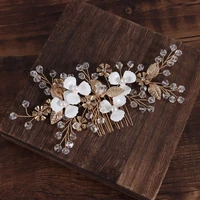 hair accessories hair jewelry crystal leaves tiara flower hair combs metal flower hair clips bridal comb