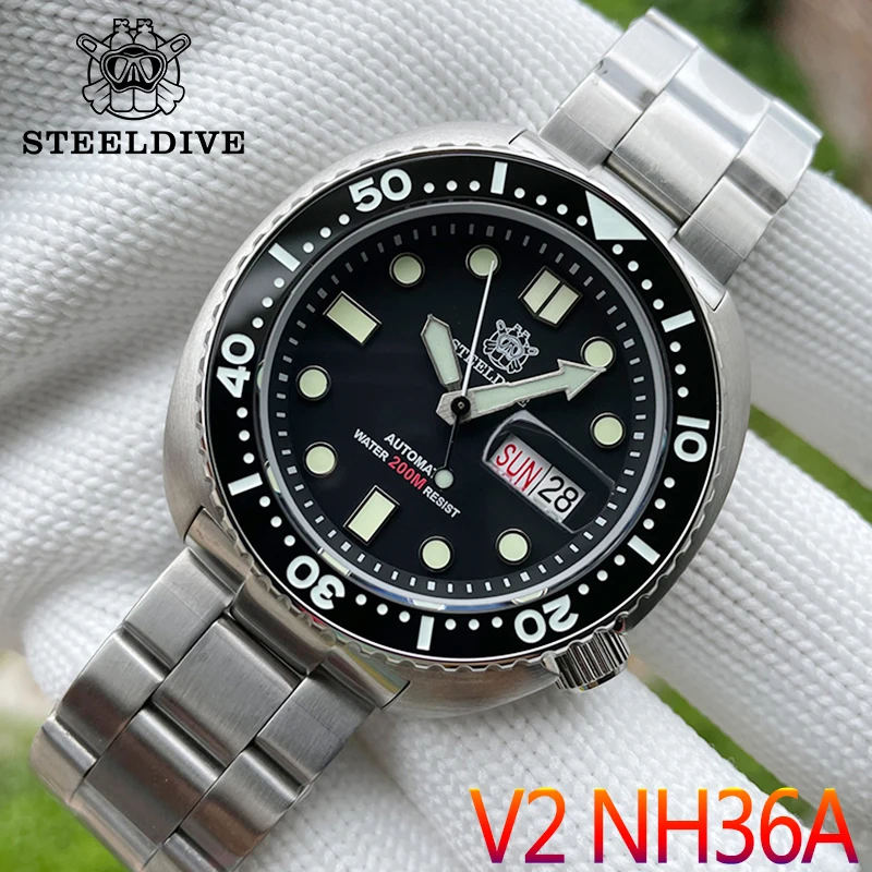 

New V2 Version Dive Watch Mens NH36 Dual Calendar Ceramic Bezel Sapphire Glass 200M Waterproof Automatic Mechanical Wristwatches