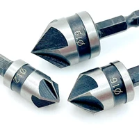 hss hex chamfer drill set 90 degrees countersink boring for woodworking quick change bit tools drill shank carbon steel tools