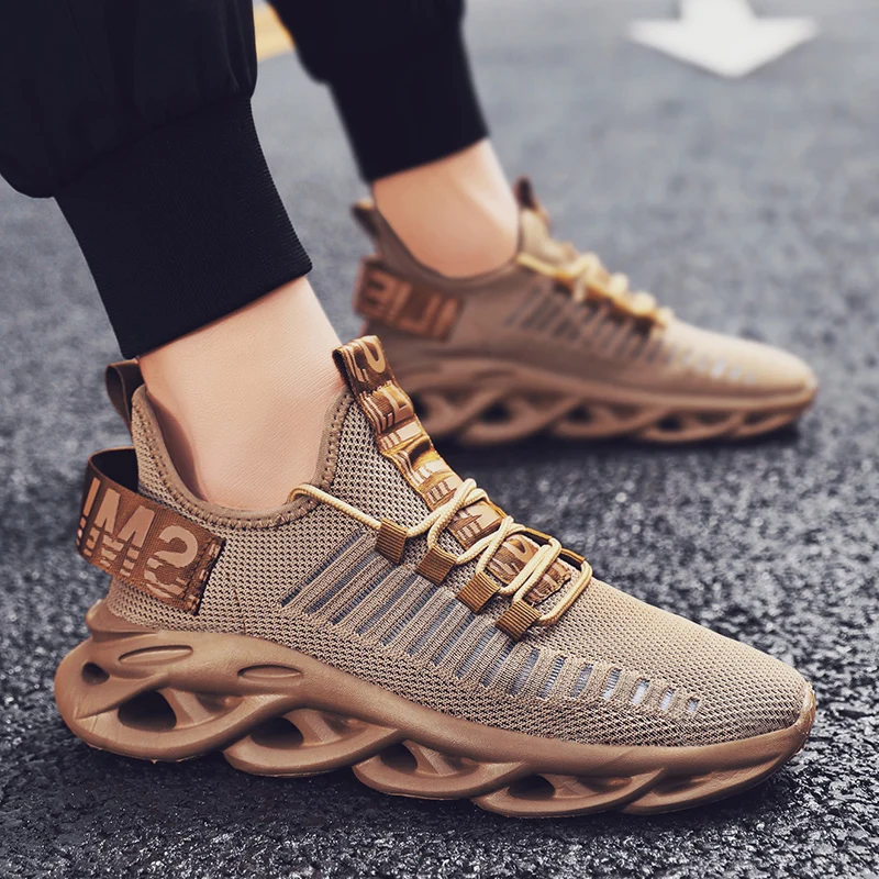 Men Running Shoes Soft Thick Sole Sneakers Breathable Male Sport Shoes Light Weight High Top Boots Big Size 46 Mens Shoes Sales