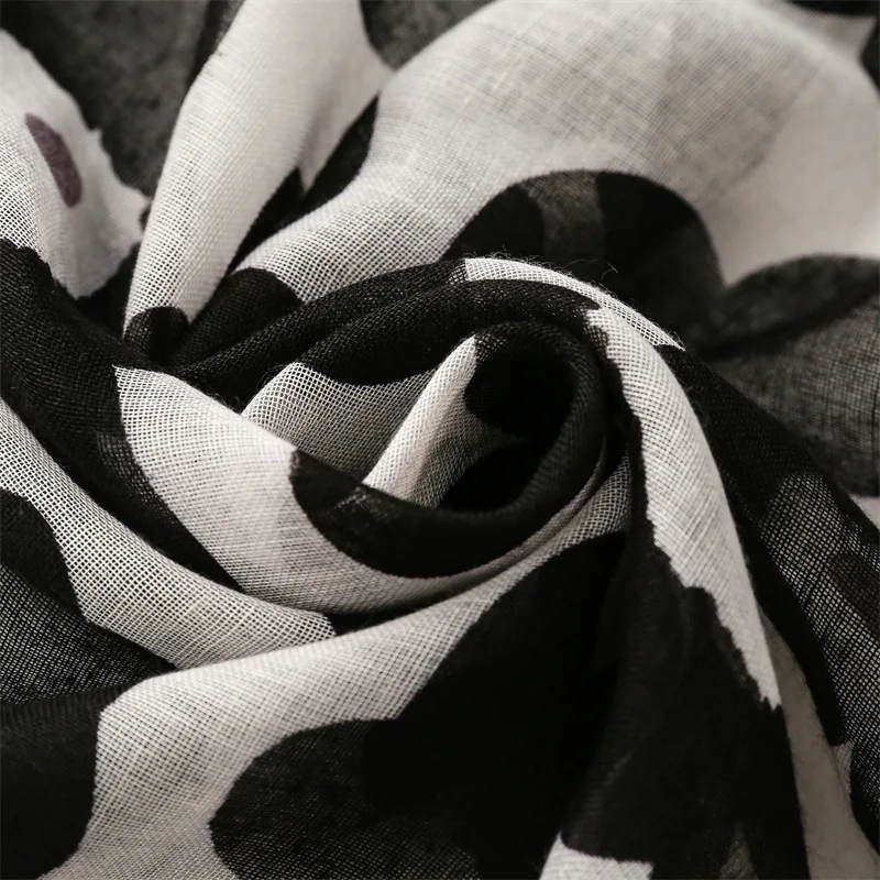 Модный шарф с леопардовым принтом Тигр Леопардовый хлопковый Конопляный в