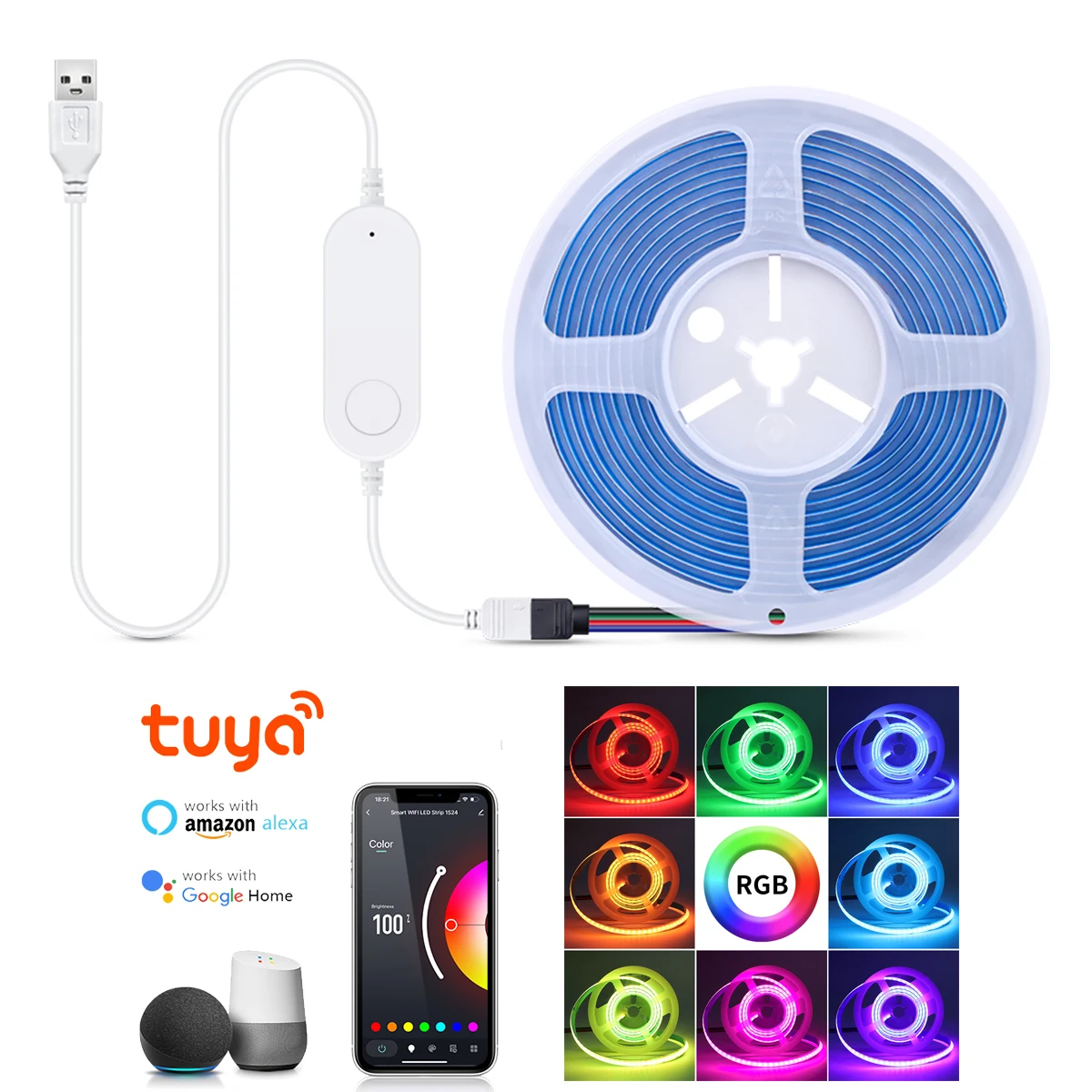 

Wi-Fi RGB светодиодная лента Tuya Smartlife 576 светодиодов/м