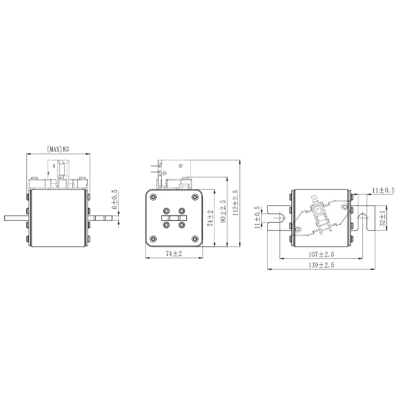 Фото Предохранитель HVDC 1000В постоянного тока, сертификация CE, 315А-1100А №2