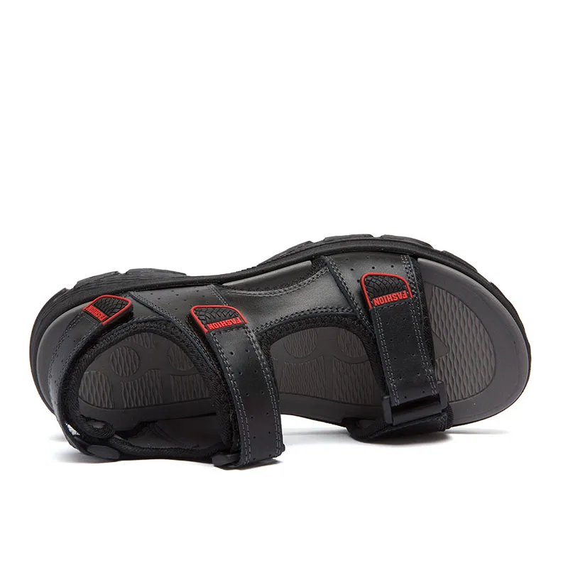 Summer Fashion Men's Casual Sports Sandals Outdoor Beach Shoes Wear-Resistant Sole Leather Upper