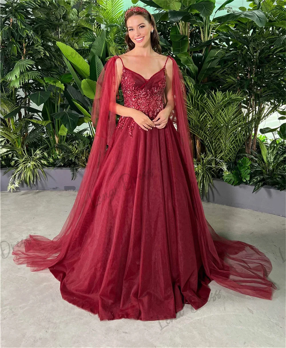 Женское вечернее платье-трапеция Lena бордовое газовое платье для свадебной