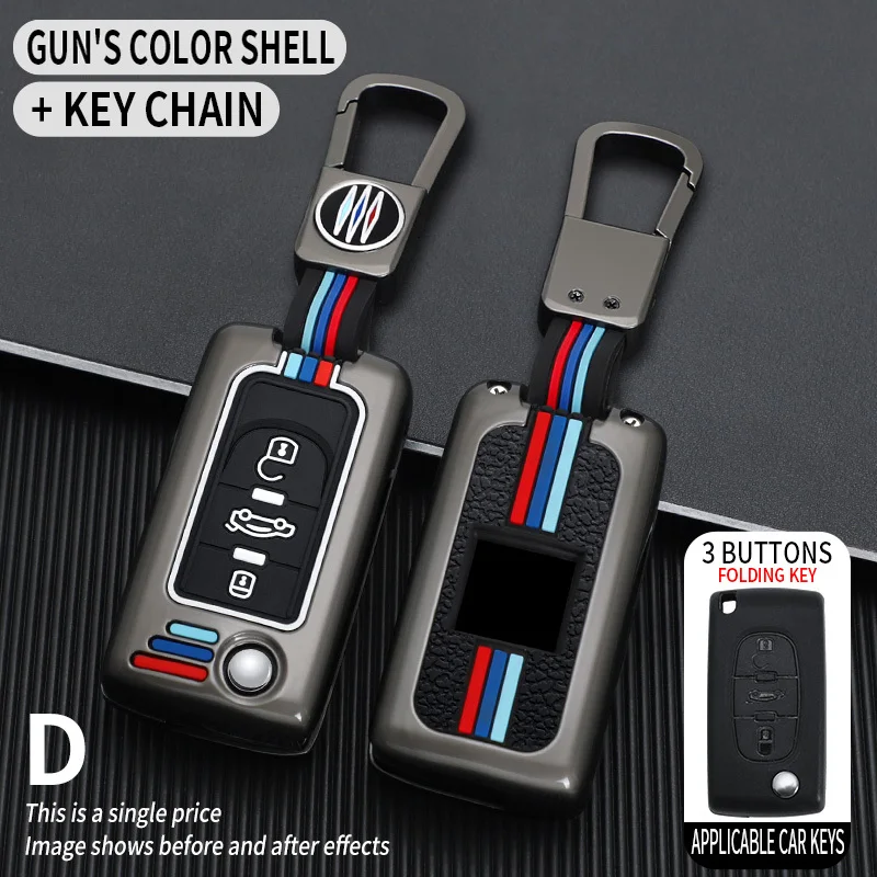

Car Key Case Cover Shell Holder For Peugeot 207 307 307S 307CC 307SW 308SW 3008 4007 For Citroen C2 C3 C4 C5 C Crosser Keychain