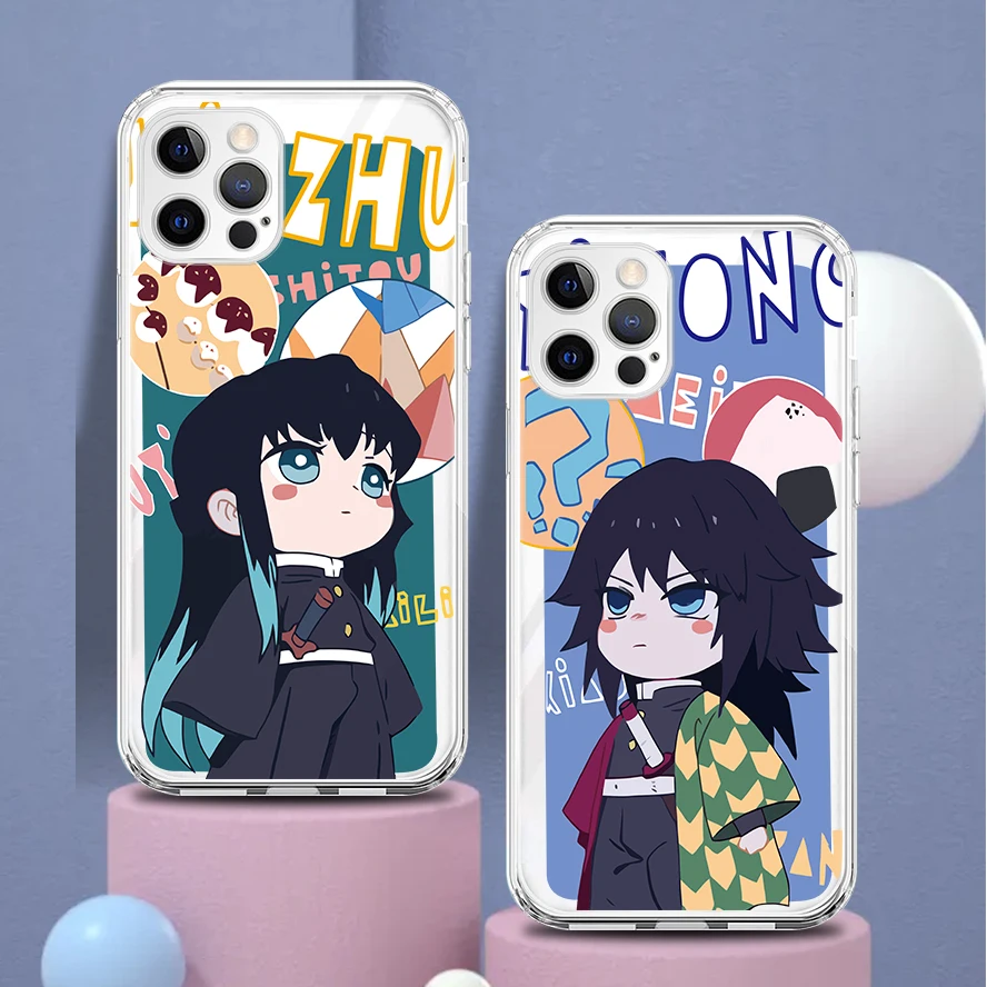 

Kimetsu No Yaiba Anime Boy Phone Case for iphone 14 13 12 11 Pro Max Transparent Bag for iphone X XS Max 14 7 8 Plus Soft Shell