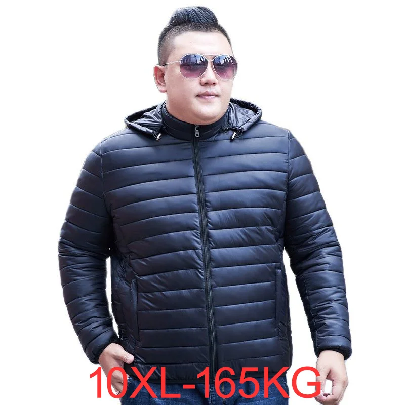 

Winter Autumn Men Jackets 10XL Bust 158cm 5XL 6XL 7XL 8XL 9XL Plus Size Coat Outwear Hooded Male Windbreak