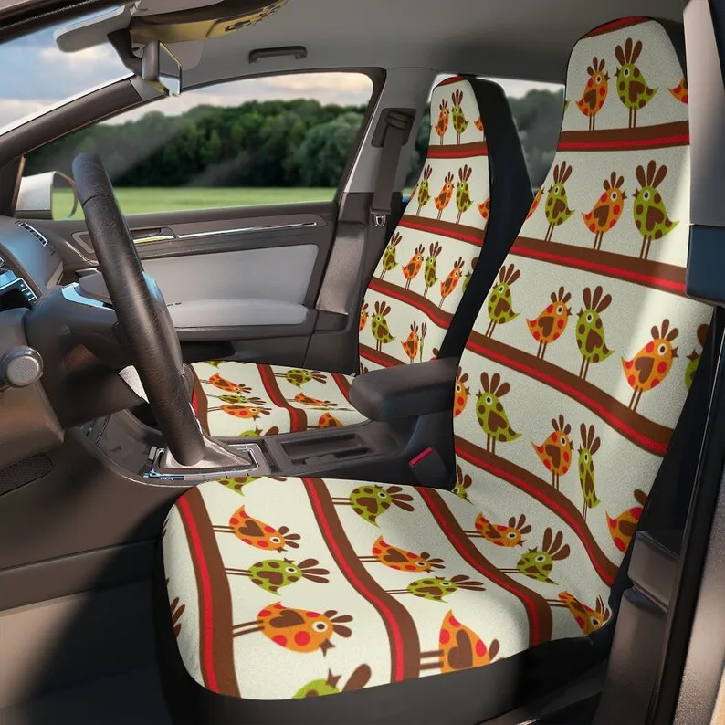 

Hippie Car Seat Covers Vintage Inspired Bird Car Seat Accessory Retro Mod Car Decor Vehicle Hippie Van Seat Cover Car Gift