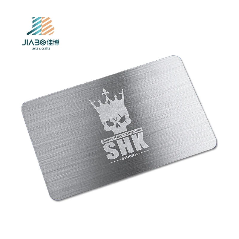 

Jiabo Customized Cheap Black Sliver Metal Credit Bank Card Size Vip Member Laser Engraving Metal Business Cards