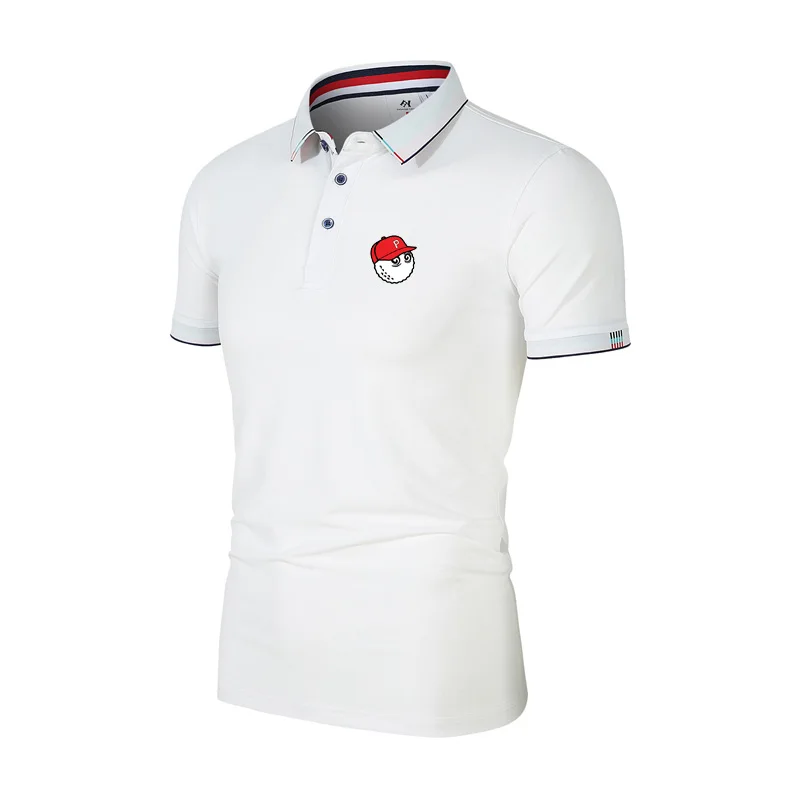 Embroidery Malbon Logo Men Golf Shirts High Quality Breathable Polo Shirt Spandex Short Sleeve Tops Golf Wear Man Polo T-Shirt