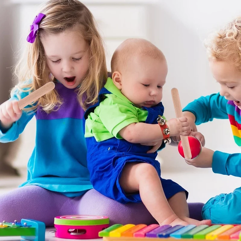 Фото 20Pieces 8 Inch Kids Rhythm Sticks Music Lummi Sticks Classical Wood Claves Musical Percussion Instrument Musical Sticks №2