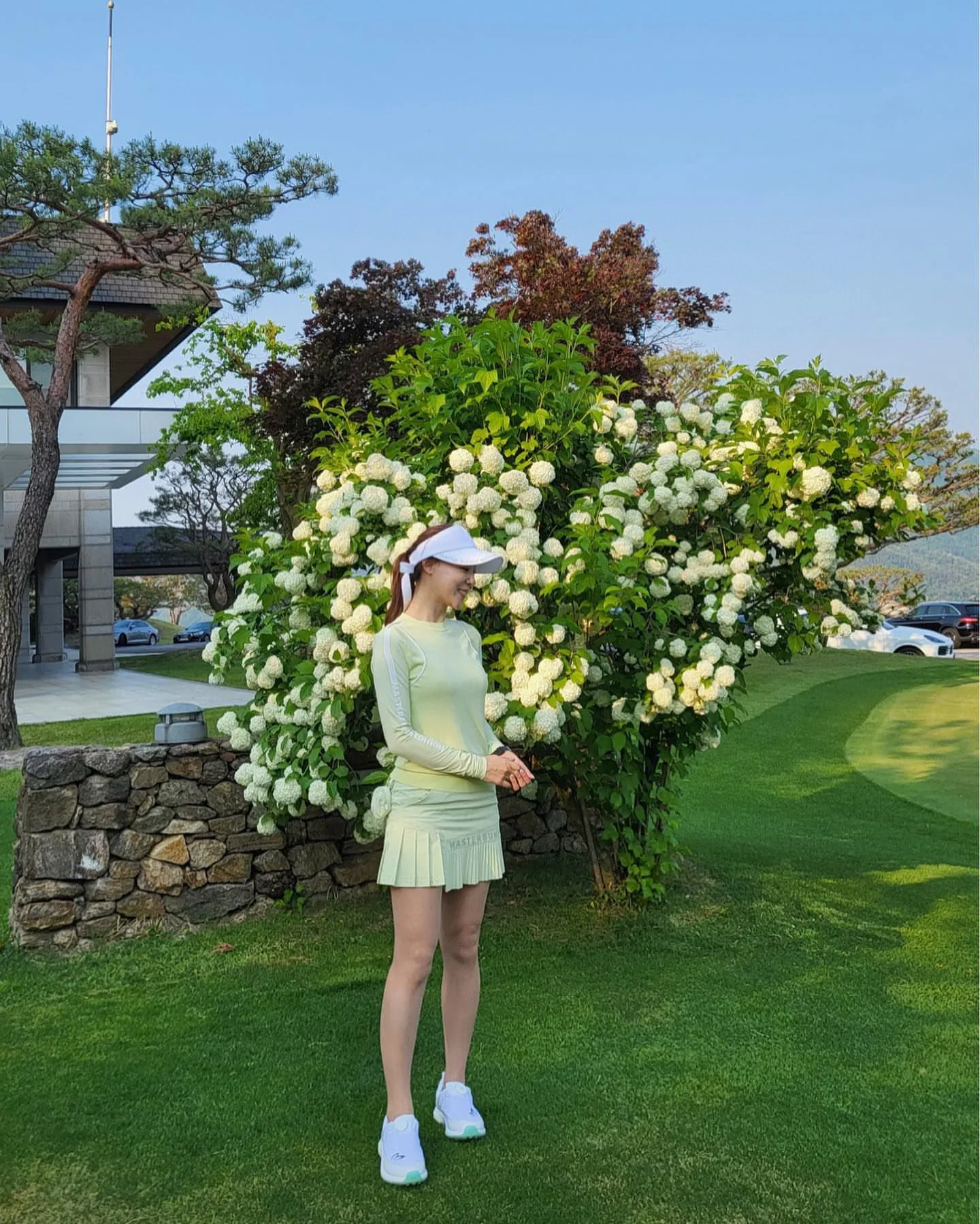 Spring/summer 2022 New Golf women's Ice silk long sleeve knit, suntan ice silk printed floral sleeve, outdoor sports casual