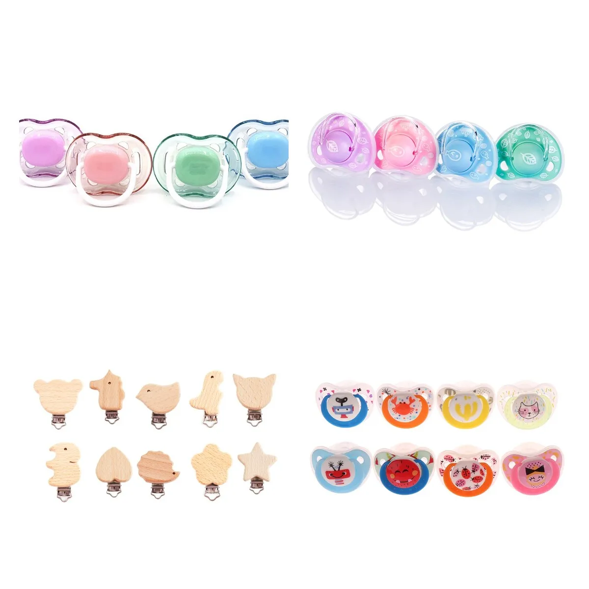 

1 PC Baby Silicone Pacifier Soothing Infants Bite Chew Supplies Newborn Comfort Appease Nipple Flat Teat Pacifiers
