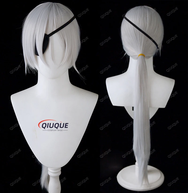 Парик для косплея из аниме «бензопила» Quanxi, серебристо-серый, Длинные термостойкие синтетические волосы парики для вечеринок на Хэллоуин + шапочка для парика
