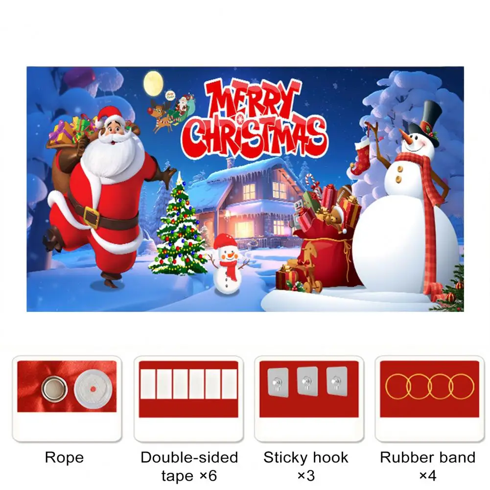 

Easy to Hang Christmas Backdrop for Garage Doors Christmas Garage Door Decoration Snowman Santa Claus Elk Gift Box Print