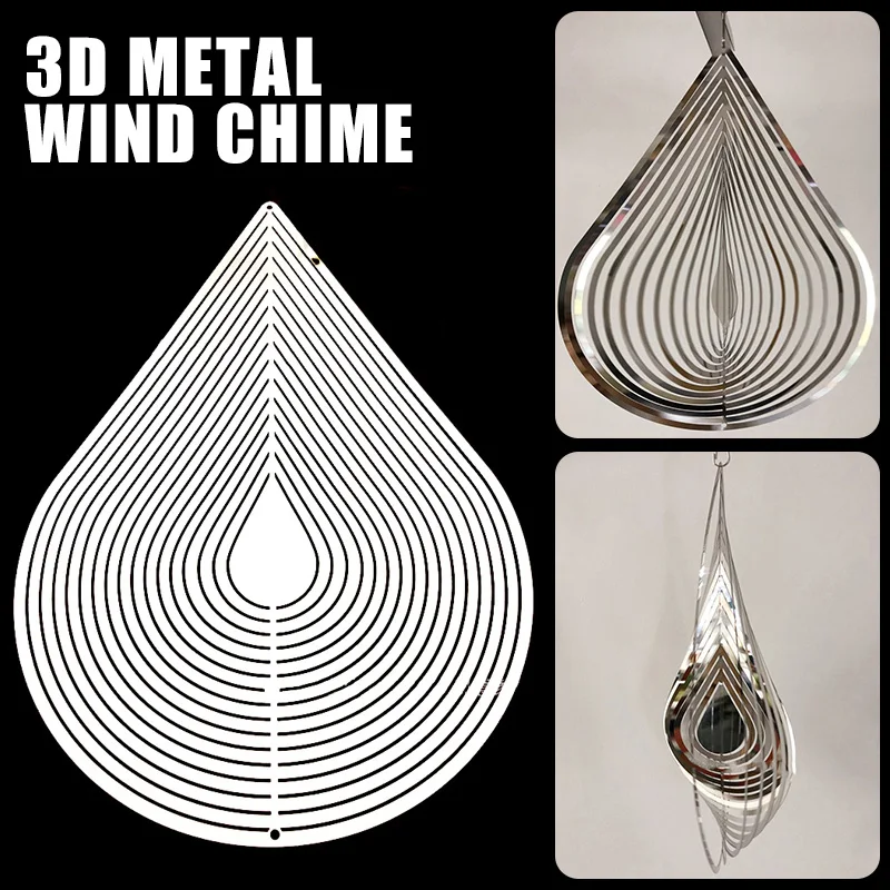 

3D Flowing Wind Chimes Mirrored Rotating Hanging Garden Yard Patio Decoration Indoor Outdoor Garden Home Decoration wind chimes