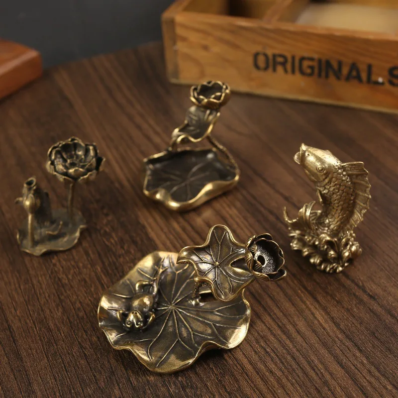 Древние Медные Украшения Для Пепельницы В Виде Листьев Лотоса С Обратным Потоком