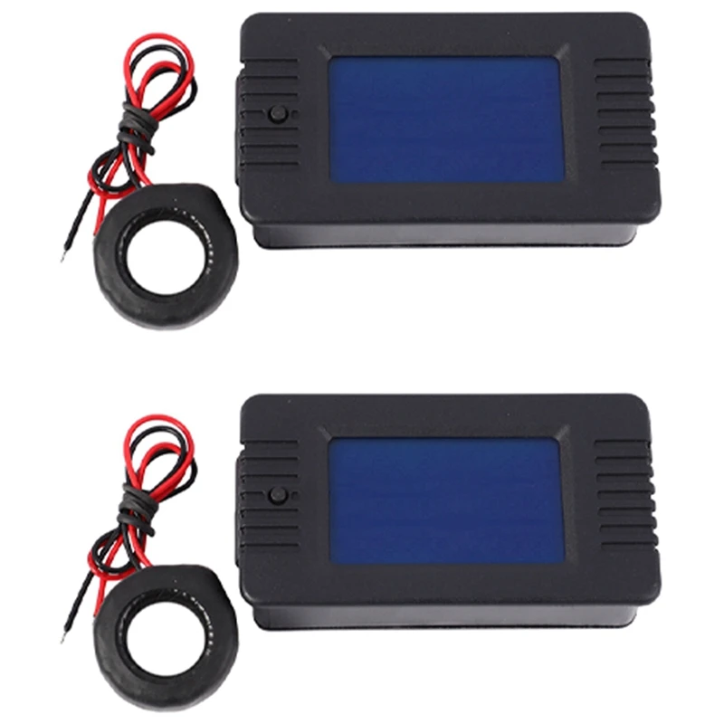 

2X Newest AC 6In1 220V 100A Single Phase Digital Panel Amp Volt Current Meter Watt Kwh Power Factor Meter With Coil CT