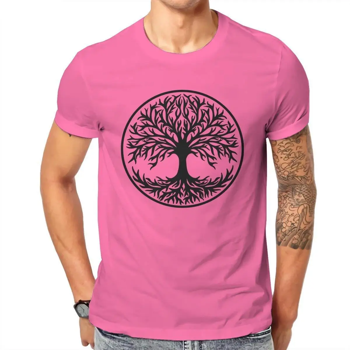 

Wholesale Yggdrasil Tree of Life Celtic Symbol Nature Nordic Unisex Tie Dye T-Shirt print 2021 WholesaleClothing 204361