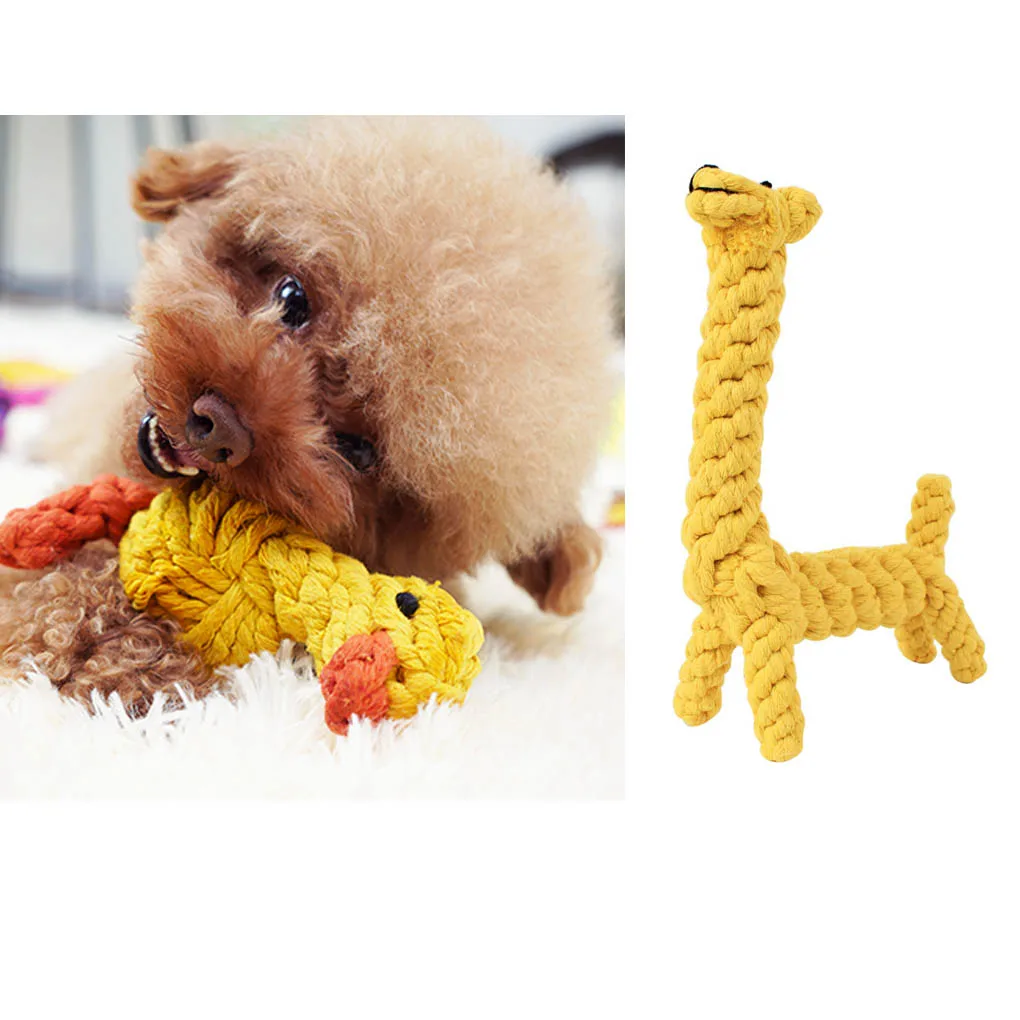 

Pet Dog Biting Chew Toy Cotton Bite Teething Toy Pet Teeth Cleaning Interactive Training Tool