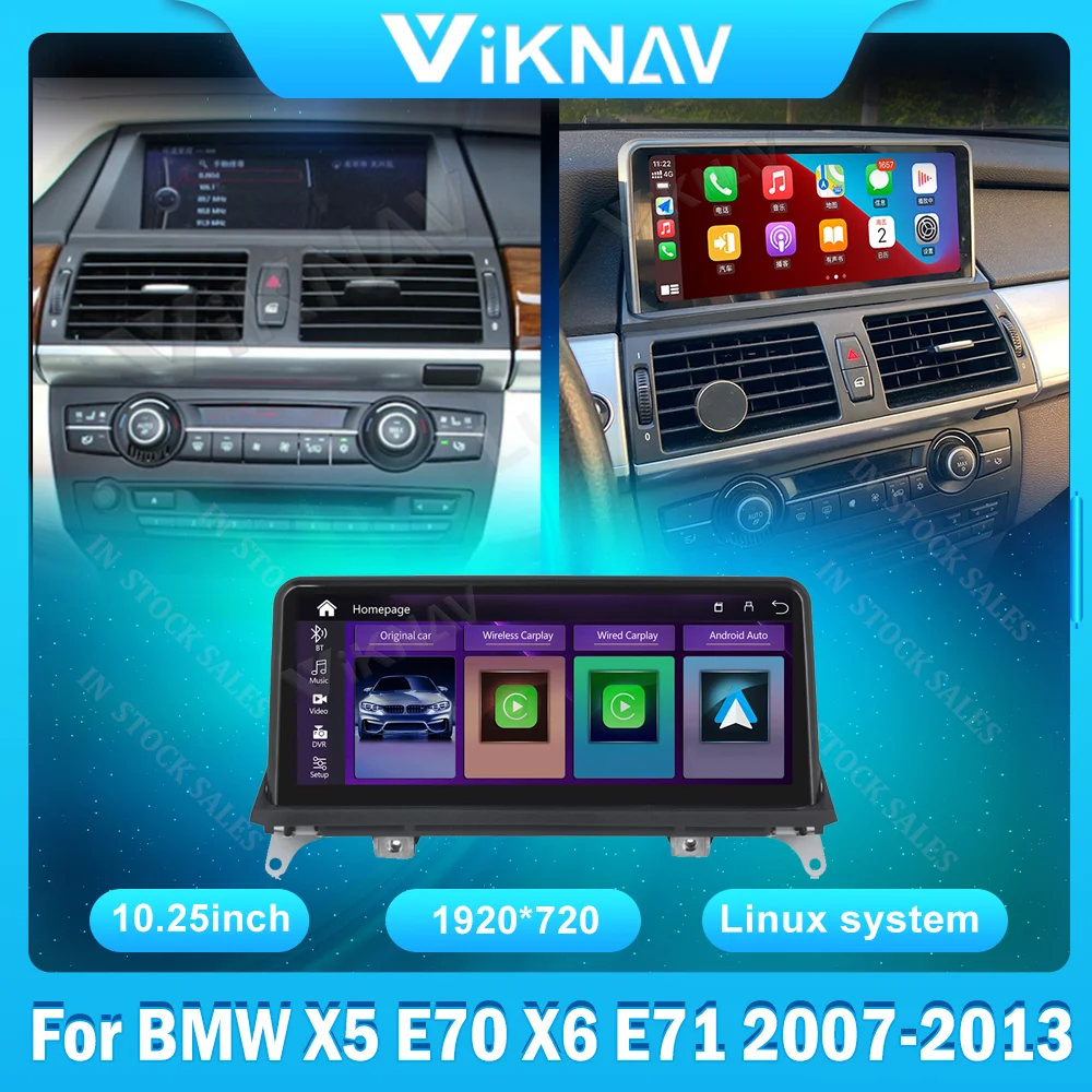 

Linux System Car radio Multimedia For BMW X5 E70 X6 E71 2007-2013 Android Auto Car radio iDrive wireless carplay Head Unit