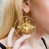 em053 new personality round bee alloy drop earring retro jewelry wholesale