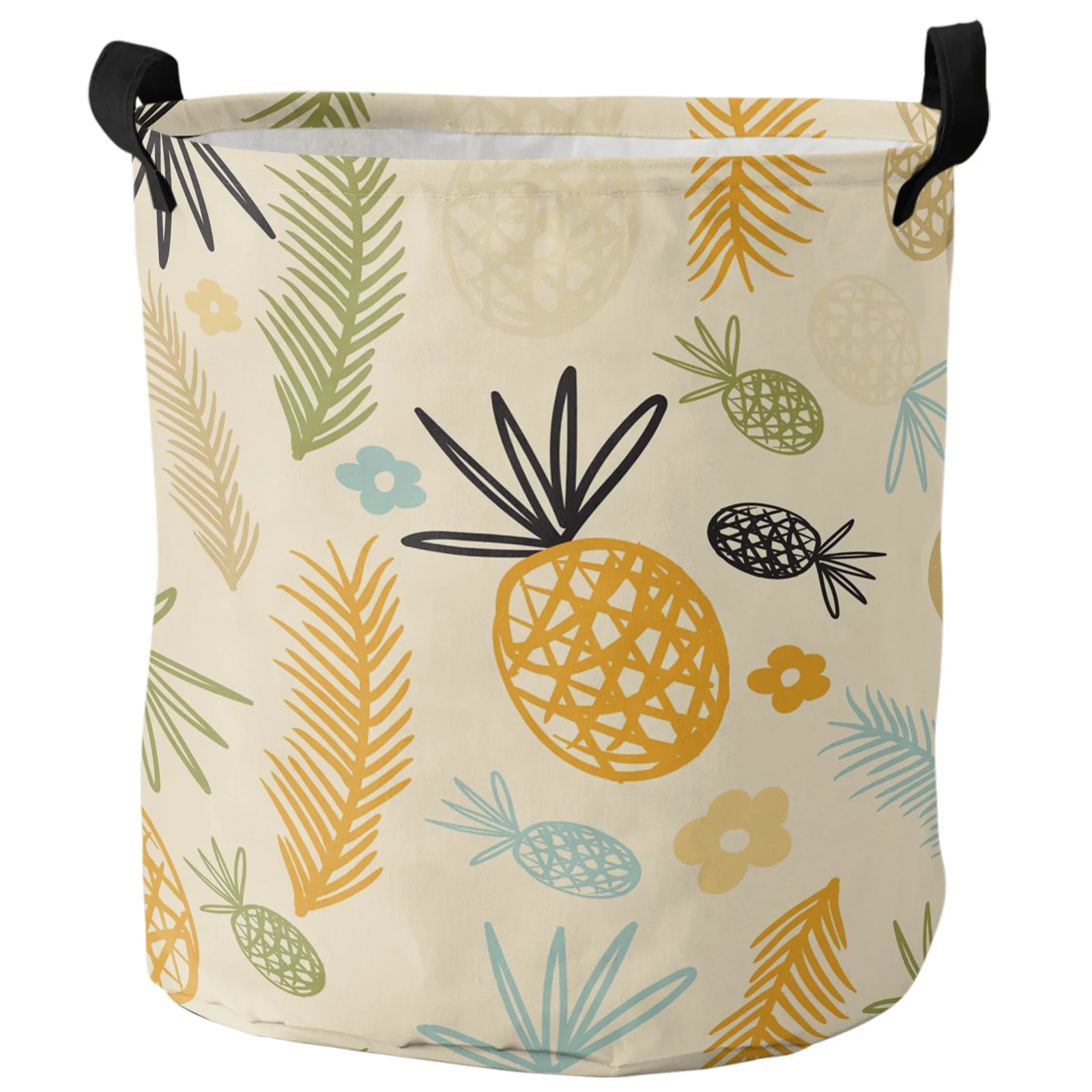 

Корзина для белья с изображением ананасов и цветов, домашние аксессуары, складные корзины для организации мешков для грязной одежды