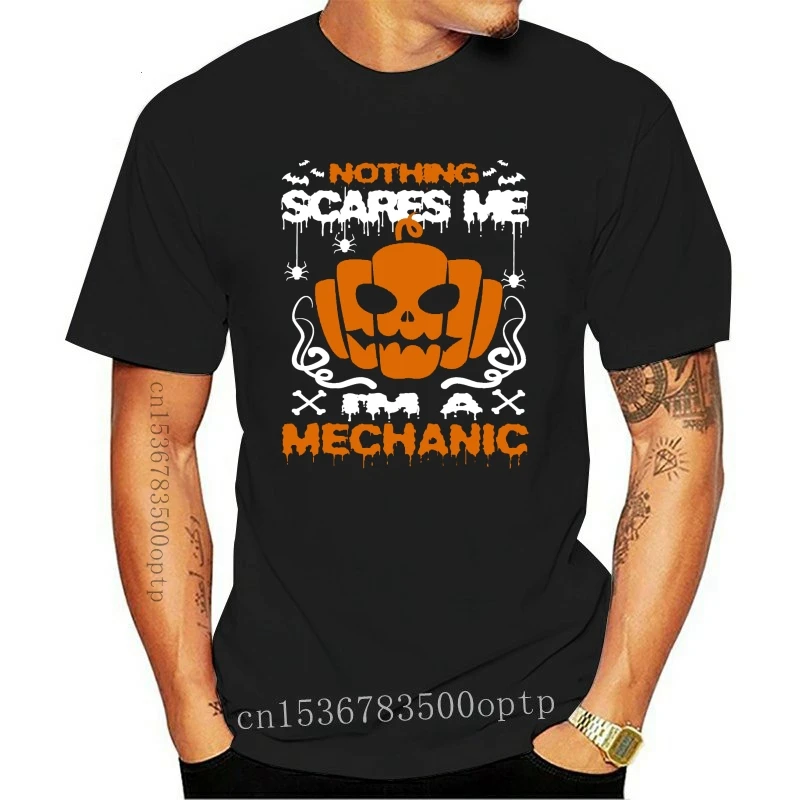 

Camiseta de Halloween para hombre y mujer, ropa para Parte Superior Femenina, de ничто боится меня я механик, nueva